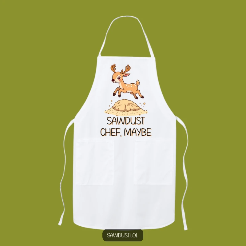 Funny Deer Sawdust Apron - Chef's Hilarious Kitchen Companion Gift