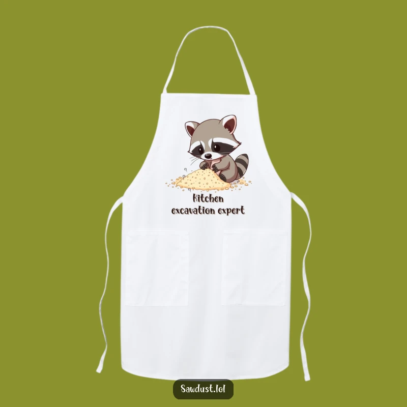 Funny Raccoon Sawdust Apron - Chef's Humorous Kitchen Helper Gift