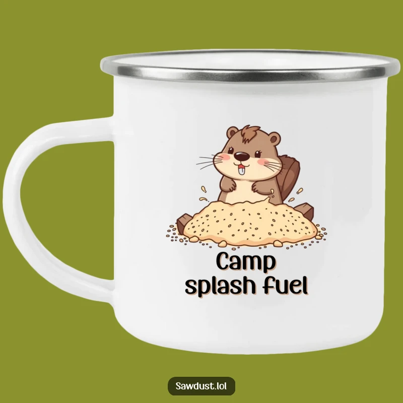 Funny Beaver Splash Camping Mug: Adventure with a Playful Character