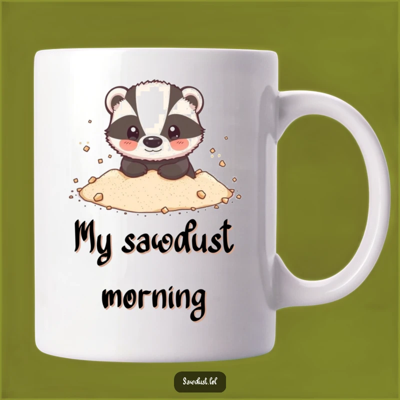 Funny Badger Sawdust Mug: A Hilarious Gift for Woodland Animal Lovers