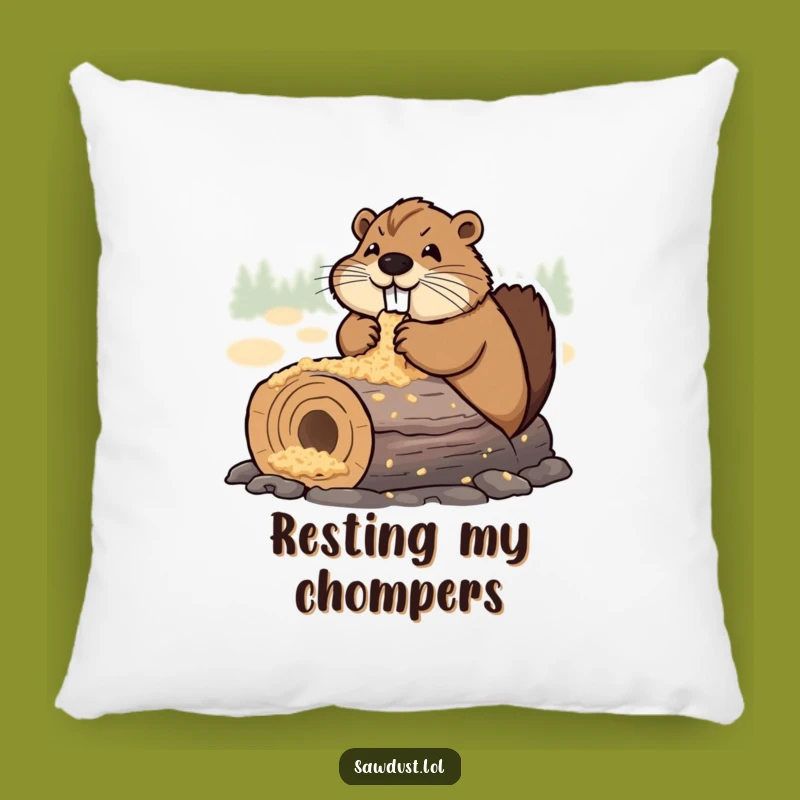 Funny Beaver Pillow: Cozy Comfort with a Hilarious Chewing Design, Great Gift!