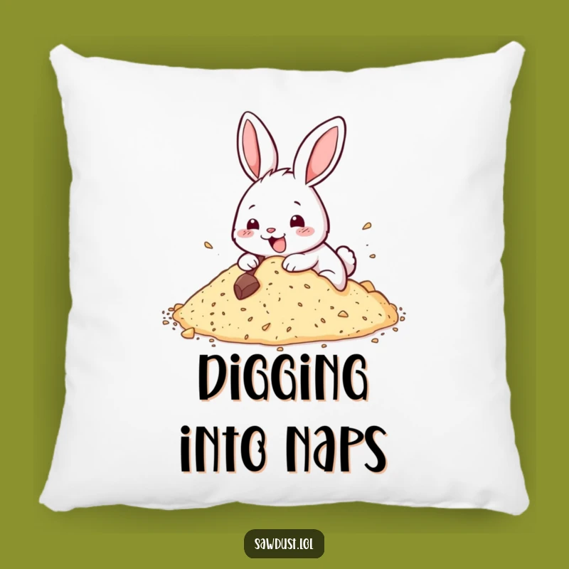 Funny Rabbit Dig Pillow: Snuggle Up with This Happy Character
