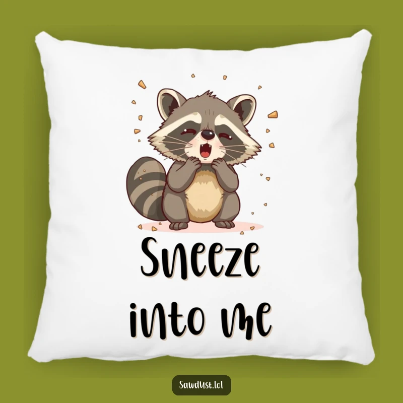 Funny Raccoon Sneeze Pillow: Comfy Couch Comedy, Perfect Funny Gift