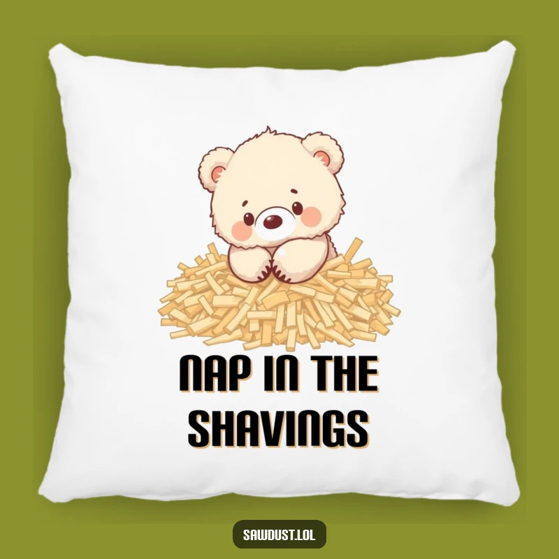 Funny Bear Cub Wood Shavings Pillow: Cozy Cartoon Cushion, Adorable Gift