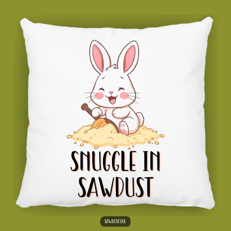 Funny Rabbit Digging Sawdust Pillow: Cozy Cartoon Cushion, Adorable Gift