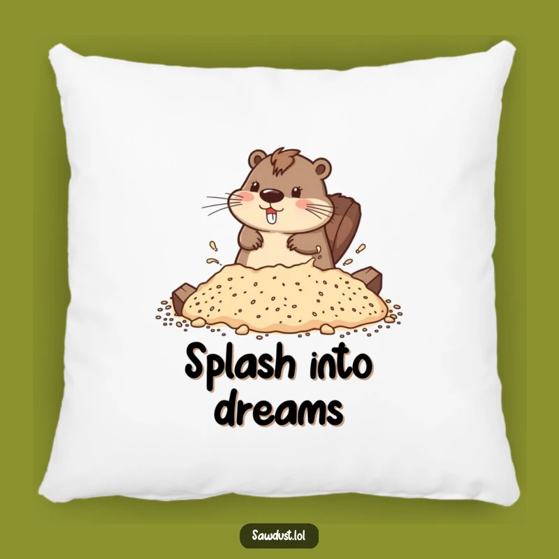 Funny Beaver Splash Pillow: Snuggle Up with This Playful Character