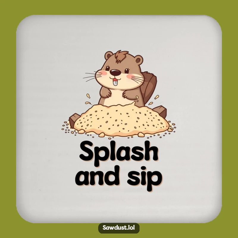 Funny Beaver Splash Coaster: Protect Surfaces with Playful Character Charm