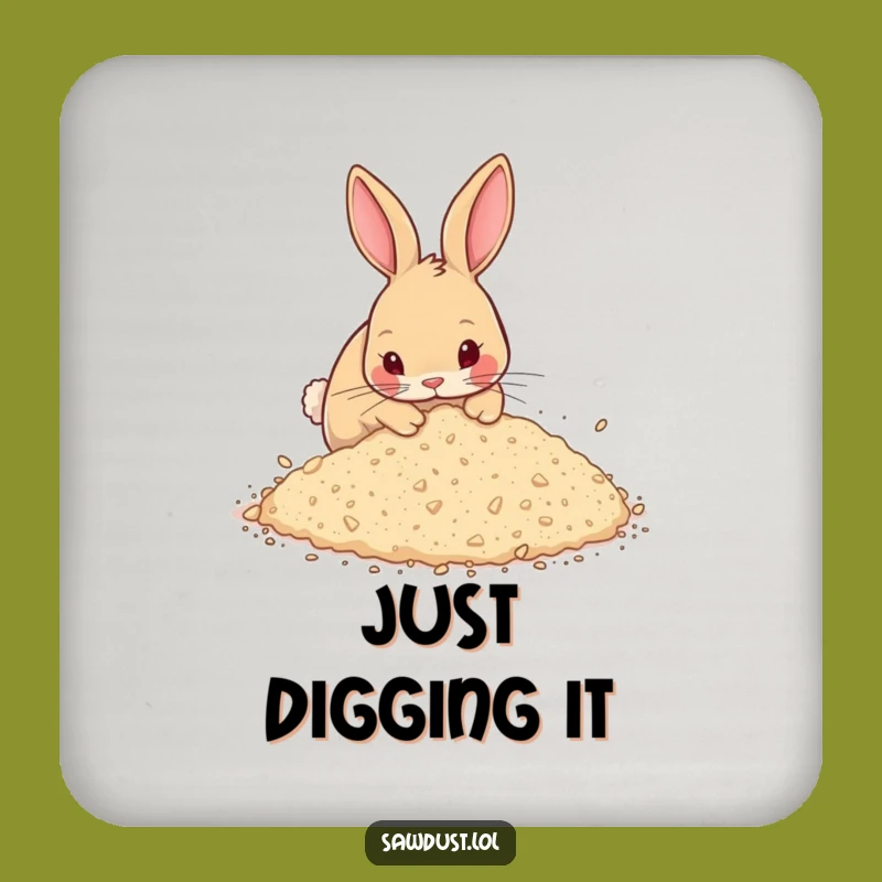 Funny Rabbit Coaster: Protect Surfaces with Hilarious Digging Art, Perfect Gift!