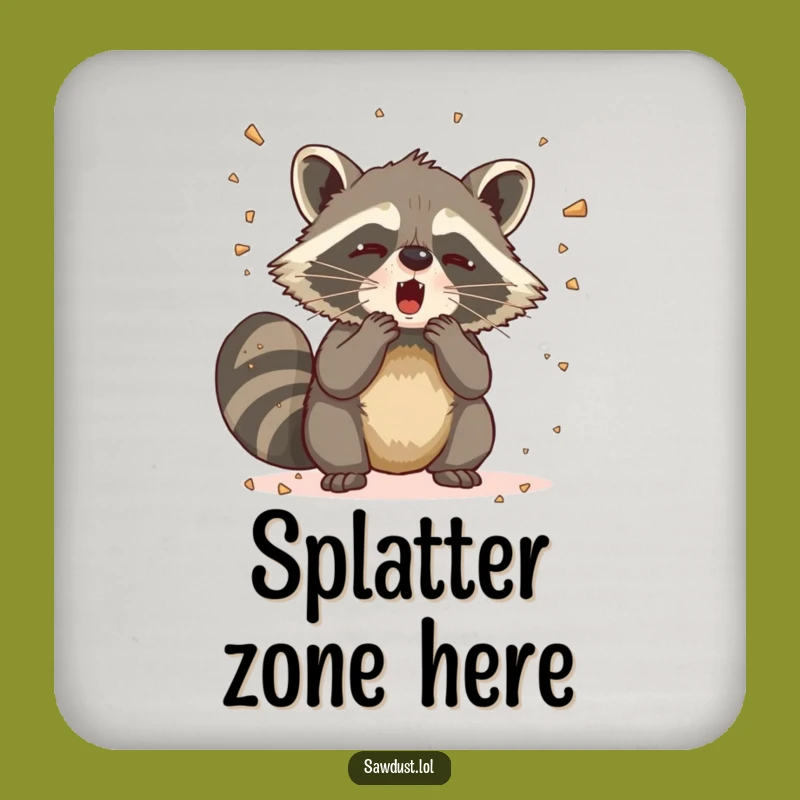 Funny Raccoon Sneeze Coaster: Protect Surfaces with Comedy, Great Funny Gift