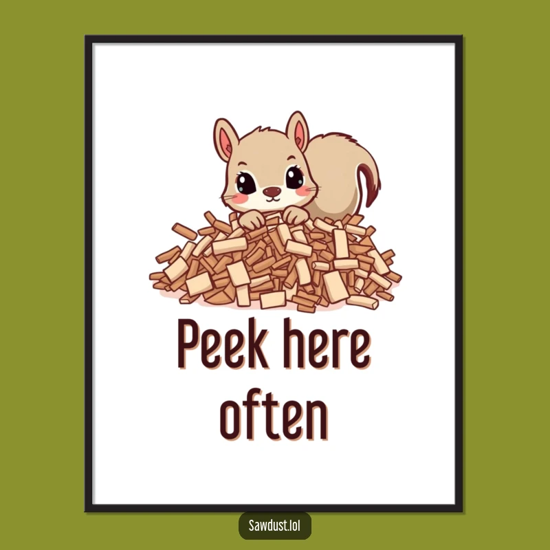 Funny Squirrel Peek Poster: Brighten Your Walls with Curious Character Art