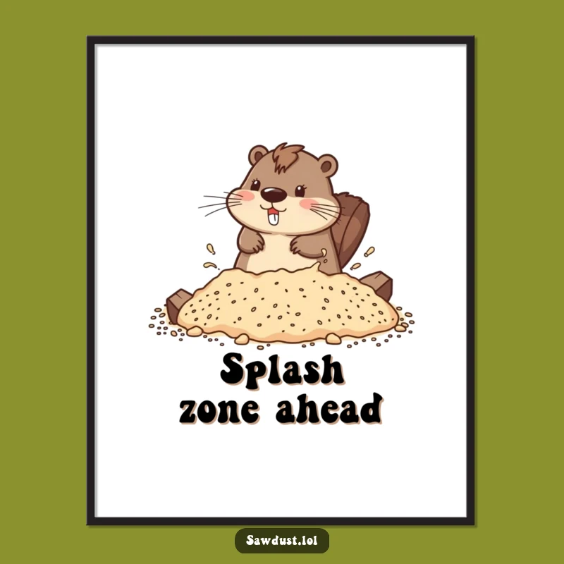 Funny Beaver Splash Poster: Brighten Your Walls with Playful Character Art