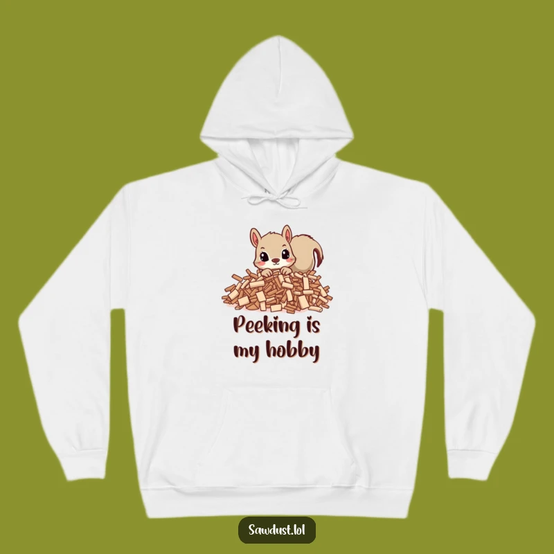 Funny Squirrel Peek Hoodie: Stay Cozy with This Curious Character