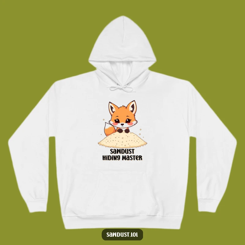 Funny Fox Peeking Sawdust Hoodie: Cozy Playful Design, Perfect Warm Gift