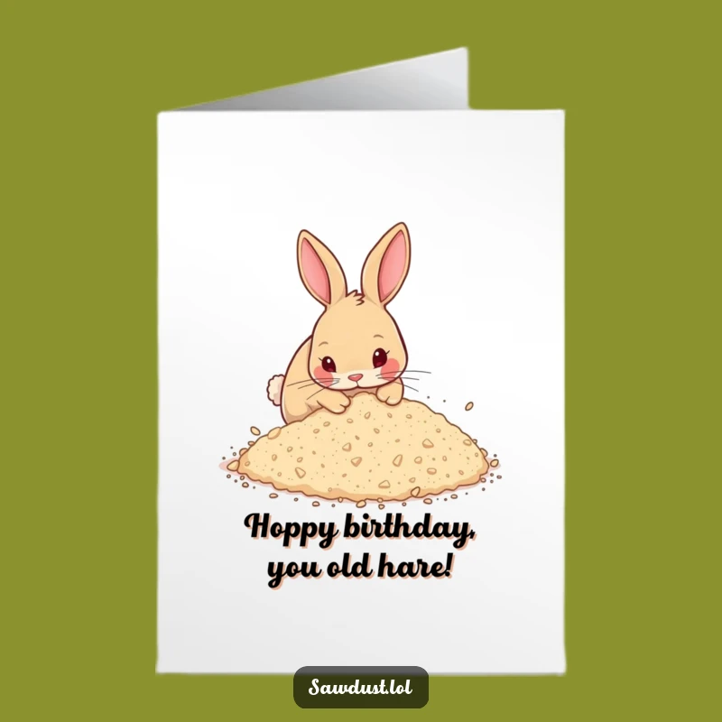 Free Printable Funny Birthday Card: Curious Rabbit Digging, Hilarious Downloadable Greeting Gift