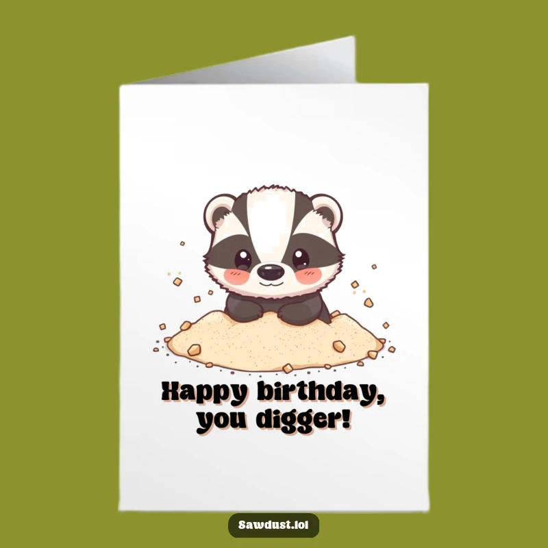 Free Printable Birthday Card: Sawdust Badger, Hilarious DIY Fun for Birthdays!