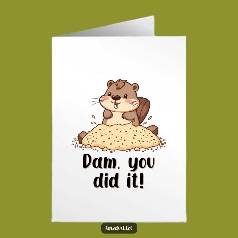 Free Printable Beaver Congrats Card: Playful Splashing Critter, Funny Downloadable & Print at Home