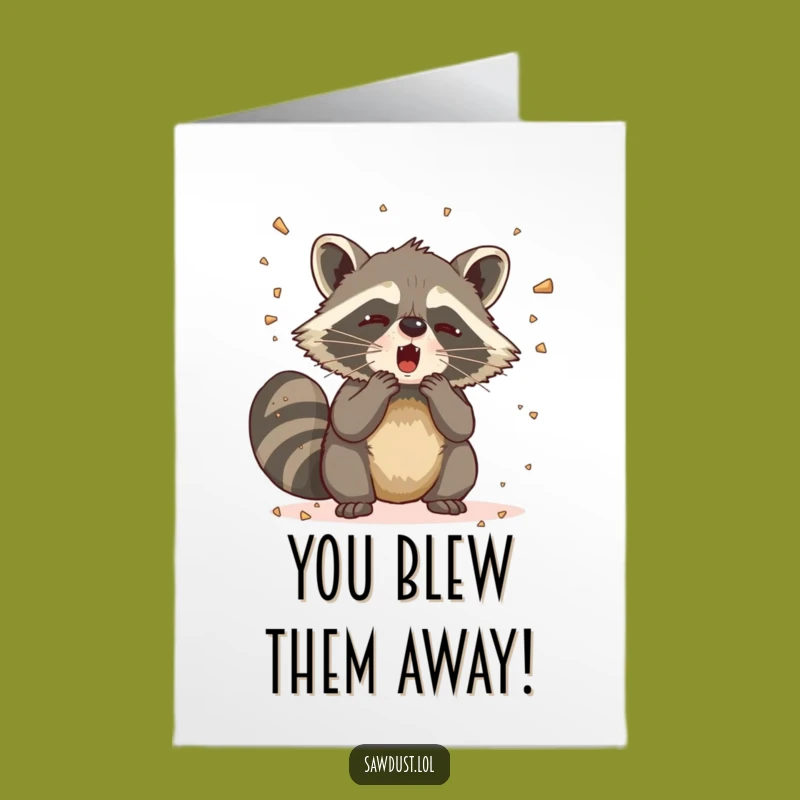 Free Printable Congrats Card: Hilarious Raccoon Sneeze Downloadable Gift for Big Achievements