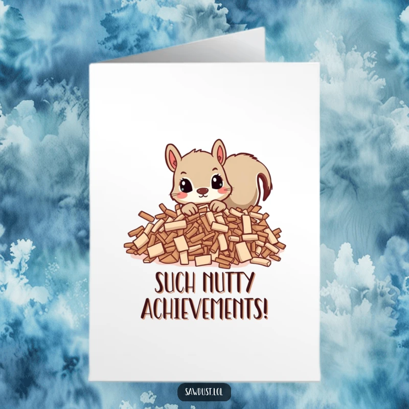 Funny Free Printable Congratulations Card: A curious squirrel peeking out, offering a silent cheer for success.