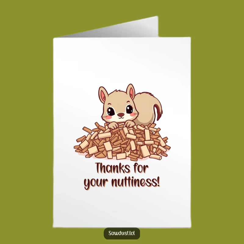 Free Printable Squirrel Thank You Card: Curious Peeking Critter, Funny Downloadable & Print at Home