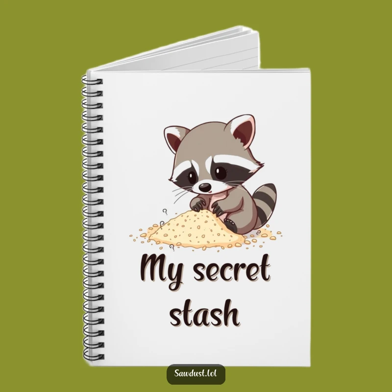 Funny Raccoon Sawdust Notebook - Jot Down Secrets with Humorous Style Gift