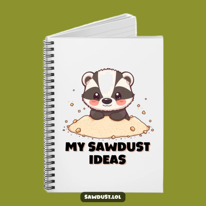Funny Badger Sawdust Notebook: Jot Ideas with Woodland Whimsy