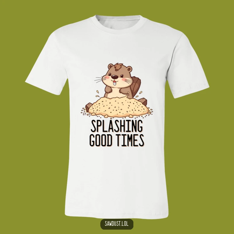 Funny Beaver Splash T-Shirt: Show Your Fun Side with This Playful Character