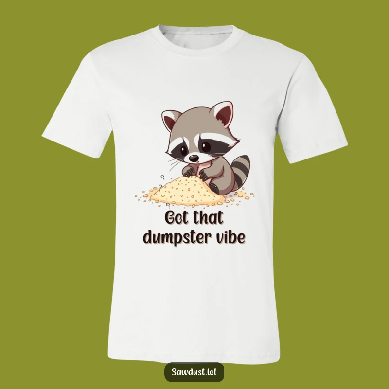 Funny Raccoon Sawdust Sifter T-Shirt - Humorous Critter Treasure Hunt Tee Gift